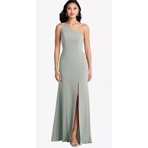 Dessy Group Bella Bridesmaids One Shoulder Gown Style BB138 in Willow Green 8 R